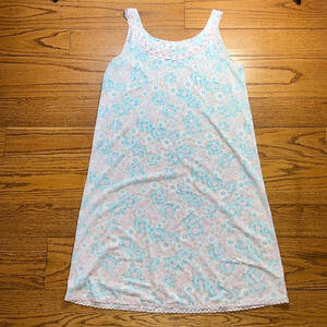 Lyla Vintage 1970s Pink Coquette Soft Girl Floral Feminine Slip Dress QQQ